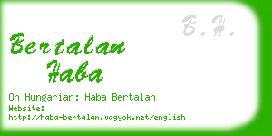 bertalan haba business card